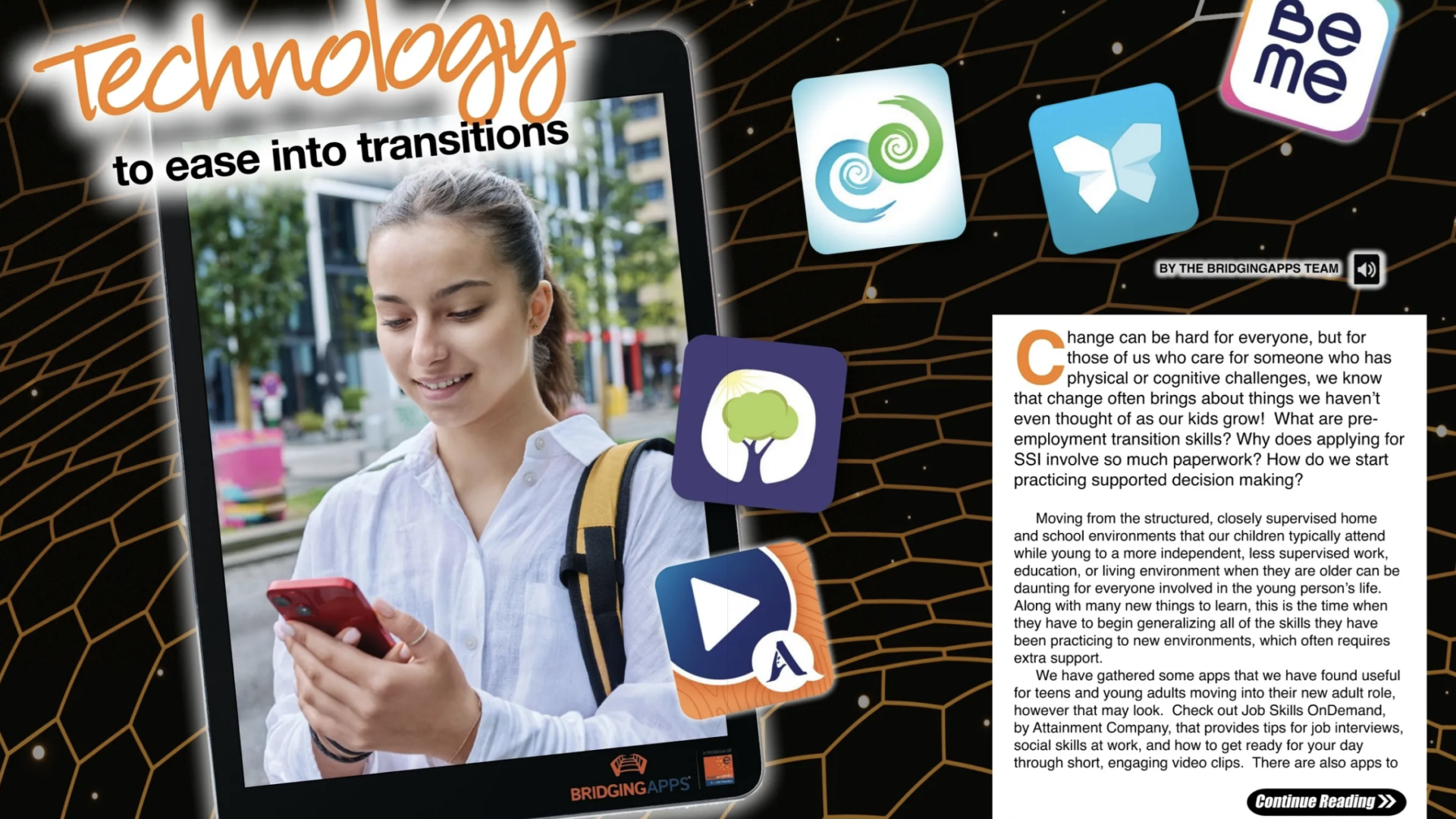 Parenting Special Needs Article Graphic. Teen girl looking at phone